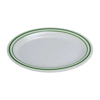 Yanco Pine Tree Oval Melamine Platter In White;green