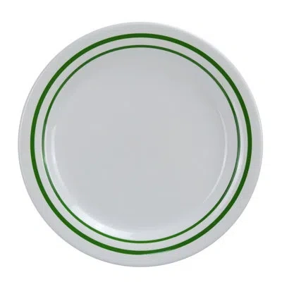 Yanco Pine Tree Round Dinner Melamine Dinner Plate In White