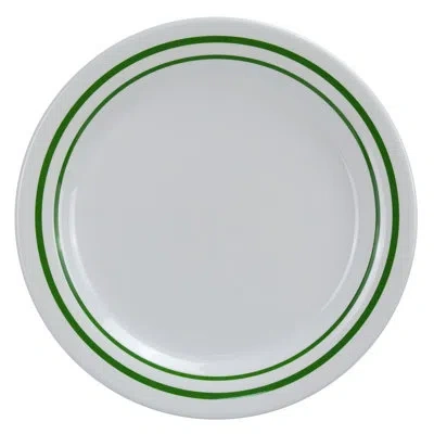 Yanco Pine Tree Round Dinner Melamine Salad Plate In White