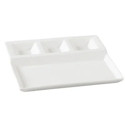 Yanco Piscataway Divided Serving Dish In White