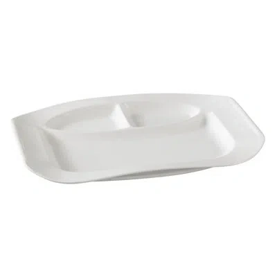 Yanco Piscataway Divided Serving Dish In White