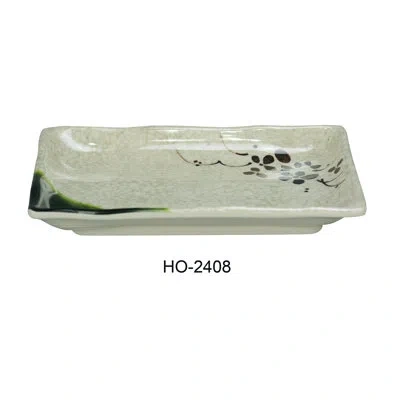 Yanco Rectangular Melamine Appetizer Plate In Gray