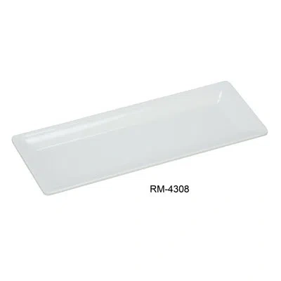 Yanco Rectangular Melamine Platter In White