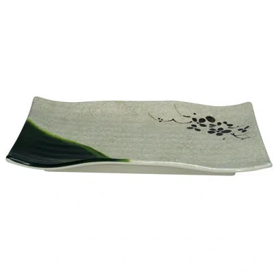 Yanco Ripple Melamine Dinner Plate In Gray