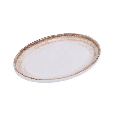 Yanco Rockeye 10" Dinner Plate In Brown;white