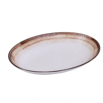 Yanco Rockeye 14" Dinner Plate In Brown;white