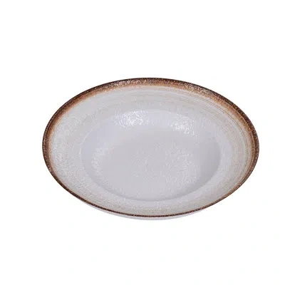 Yanco Rockeye 18 Oz. Mediterranean Pasta Bowl In White;brown