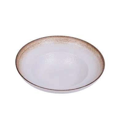 Yanco Rockeye 32 Oz. Deep Meditterian Salad Bowl In Brown;white