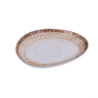 Yanco Rockeye 6" Saucer In Brown;white
