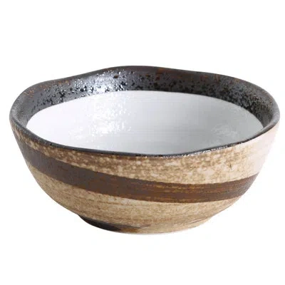 Yanco Rockeye 8 Oz. Miso Soup Bowl In Brown;beige