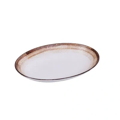 Yanco Rockeye 9.5" Salad Plate In Brown;white