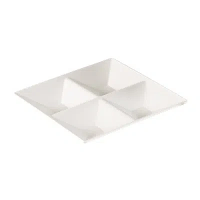 Yanco Rome Melamine Divided Serving Dish In White