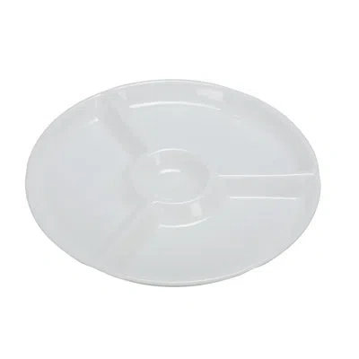 Yanco Rome Melamine Divided Serving Dish In White