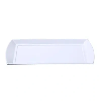 Yanco Rome Rectangular 6.5" Melamine Dinner Plate In White