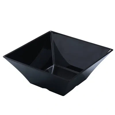 Yanco Rome Square Melamine 64 Fl Oz. Salad Bowl In Black