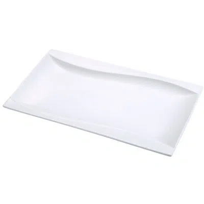 Yanco Sea Wave 11" Dinner Plate In Bone White
