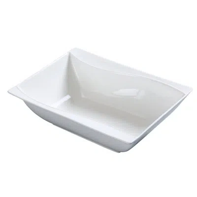 Yanco Sea Wave 25 Oz. Rectangular Salad Bowl In White