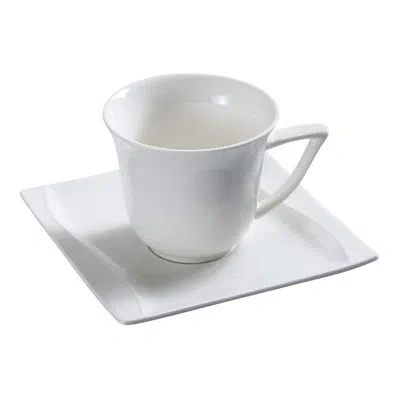 Yanco Sea Wave Bone China Coffee Mug In White