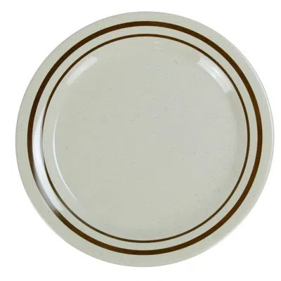 Yanco Sesame 7.5" Melamine Appetizer Plate In Tan