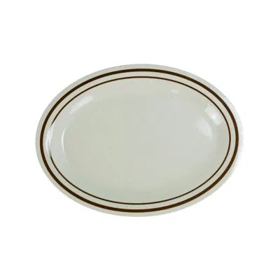 Yanco Sesame Deep Oval Melamine Platter In Tan