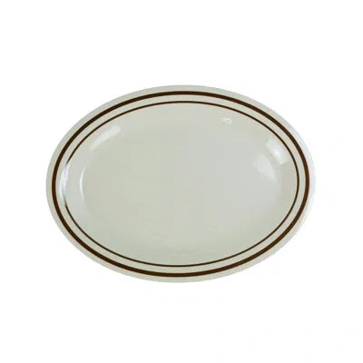Yanco Sesame Melamine Platter In Tan