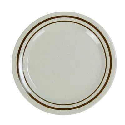 Yanco Sesame Round Dinner Melamine Dinner Plate In Tan