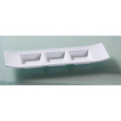 Yanco Venice Triple Divided Melamine Condiment Server In White