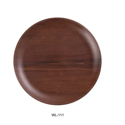 Yanco Wl-111 Woodland 11" X 5/8" Round Plate In Brown