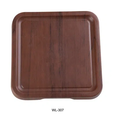 Yanco Wl-307 Woodland 7 1/2" X 3/4" Square Tray With Foot In Brown