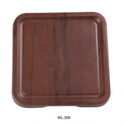Yanco Wl-309 Woodland 8 1/2" X 1" Square Tray With Foot In Brown