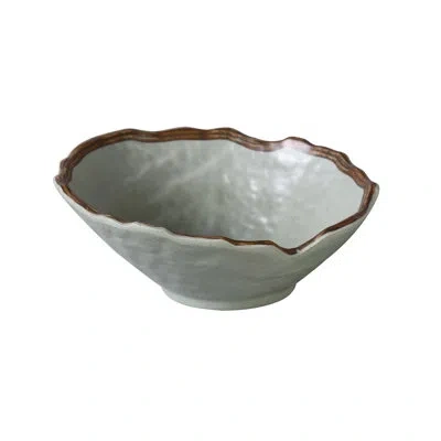 Yanco Yoto 28 Oz. Sheer Melamine Rice Bowl In Brown;gray