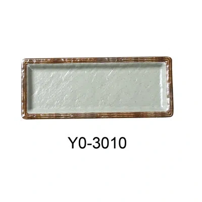 Yanco Yoto 9" Melamine Salad Plate In Brown;gray