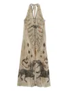 Yangkehan Abstract-print Maxi Dress In Neutral