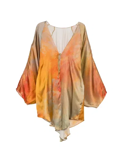 Yangkehan Abstract-printed Tie Coat In Multi