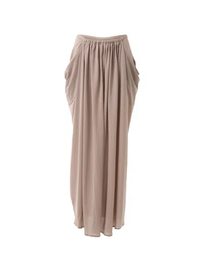 Yangkehan Draped Gathered Skirt In Neutral
