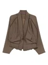 Yangkehan Drapierte Jacke In Brown