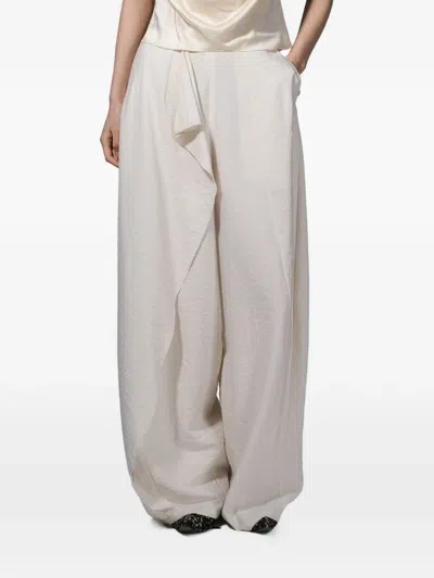 Yangkehan Draped Palazzo Pants In Gray