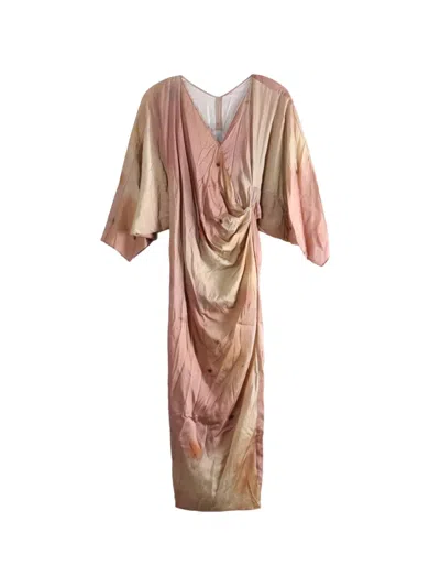 Yangkehan Draped V-neck Maxi Dress In Pink