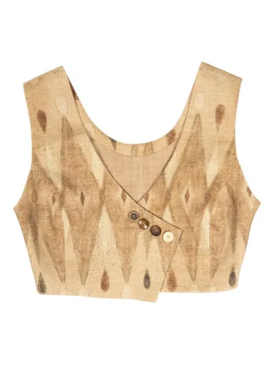 Yangkehan Floral-print Vest In 中性色