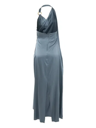 Yangkehan Halter-neck Draped Dress In Blue