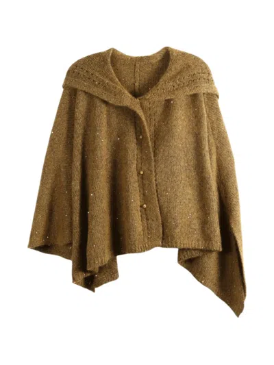 Yangkehan Jin Ge Sequin-embellished Knitted Cardigan In Brown