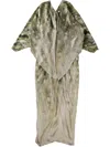 Yangkehan Silk Maxi Dress In Green