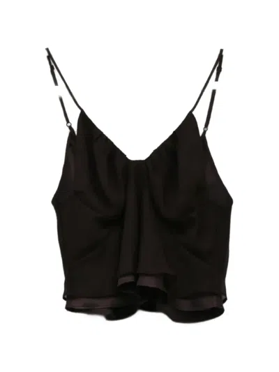 Yangkehan Silk-satin Draped Top In Purple