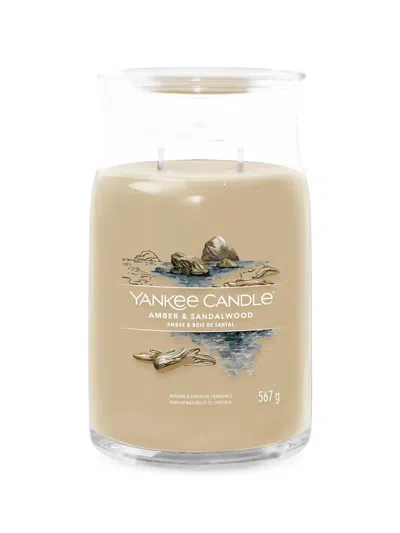 Yankee Candle Amber & Sandalwood Signature Large Jar Candle In Brown