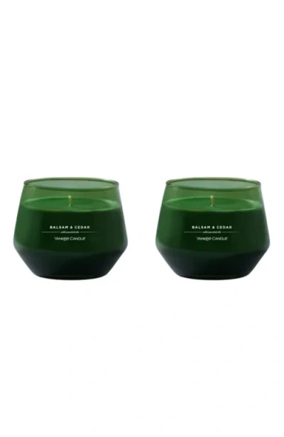 Yankee Candle Balsam & Cedar Studio Candle With Essential Oils, Set Of 2 In Green
