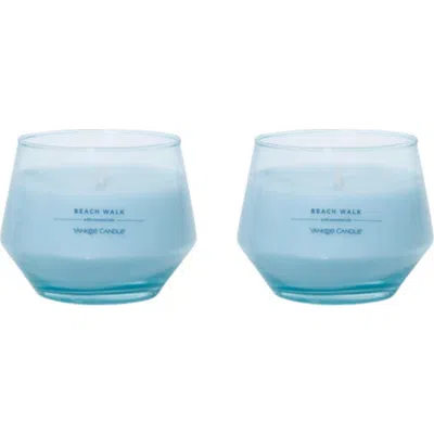 Yankee Candle Beach Walk Studio Candle With Essential Oils, Set Of 2 In Blue