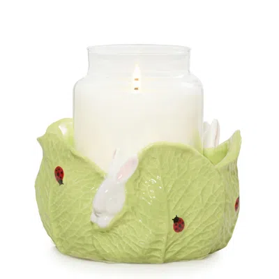 Yankee Candle Ceramic Easter Bunny Jar Candle Holder Jar Candle Holder In Green