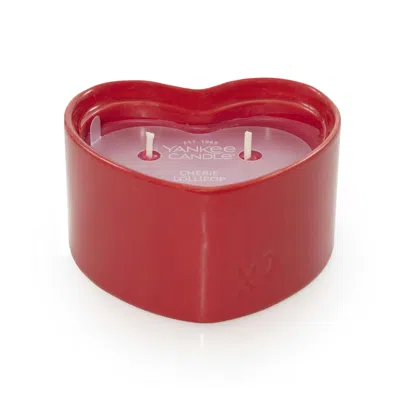 Yankee Candle Cherie Lollipop Heart Candle Figural Candle In Red