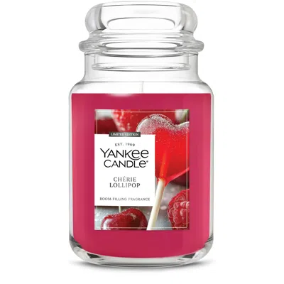 Yankee Candle Cherie Lollipop Original Large Jar Candle, 22 oz In Pink