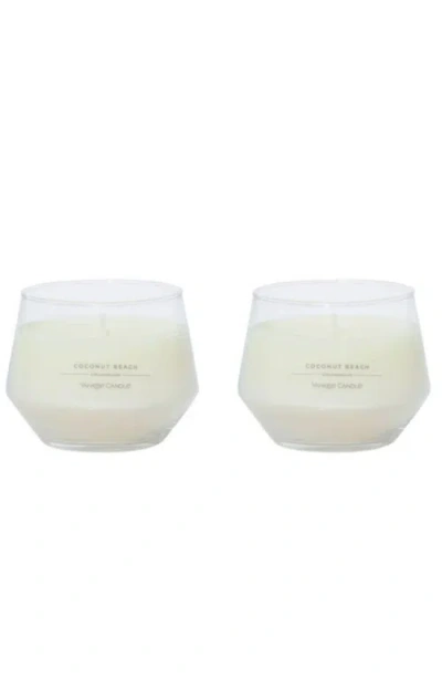 Yankee Candle Coconut Beach Studio Candle With Essential Oils, Set Of 2 In White